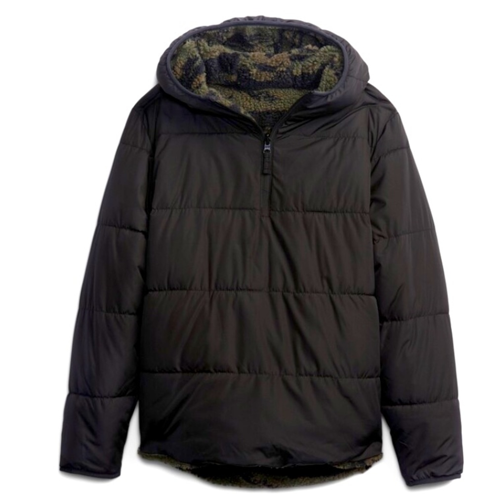 Gap Boys Teen Reversible Sherpa Jacket Hoodie Teen 14-16